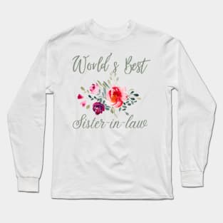 World's best sister-in-law sister in law shirts cute with flowers Long Sleeve T-Shirt